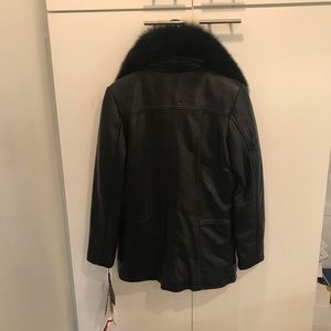 Knoles & Carter leather/fur jacket